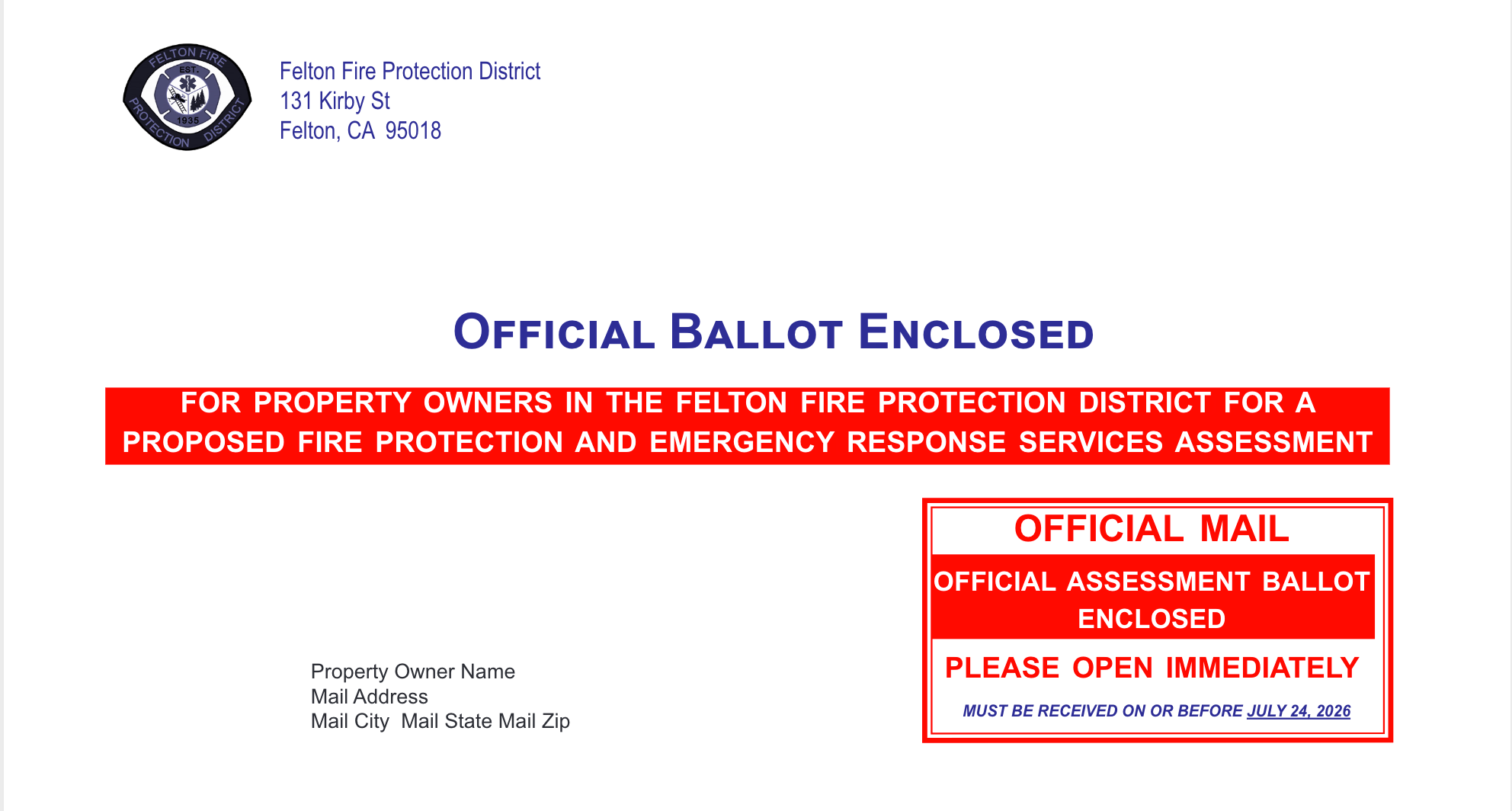 Official Ballot Envelope